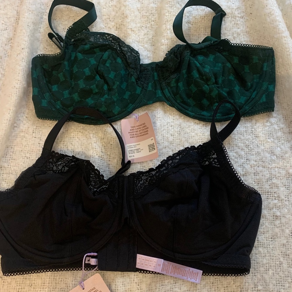 X2 NWT Savage x Fenty 38G cotton unlined underwire bras